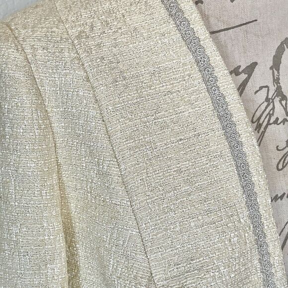 Sonia Pena Tweed Cropped Jacket Sz Large Bolero Mother Of The Bride Formal - Picture 7 of 13